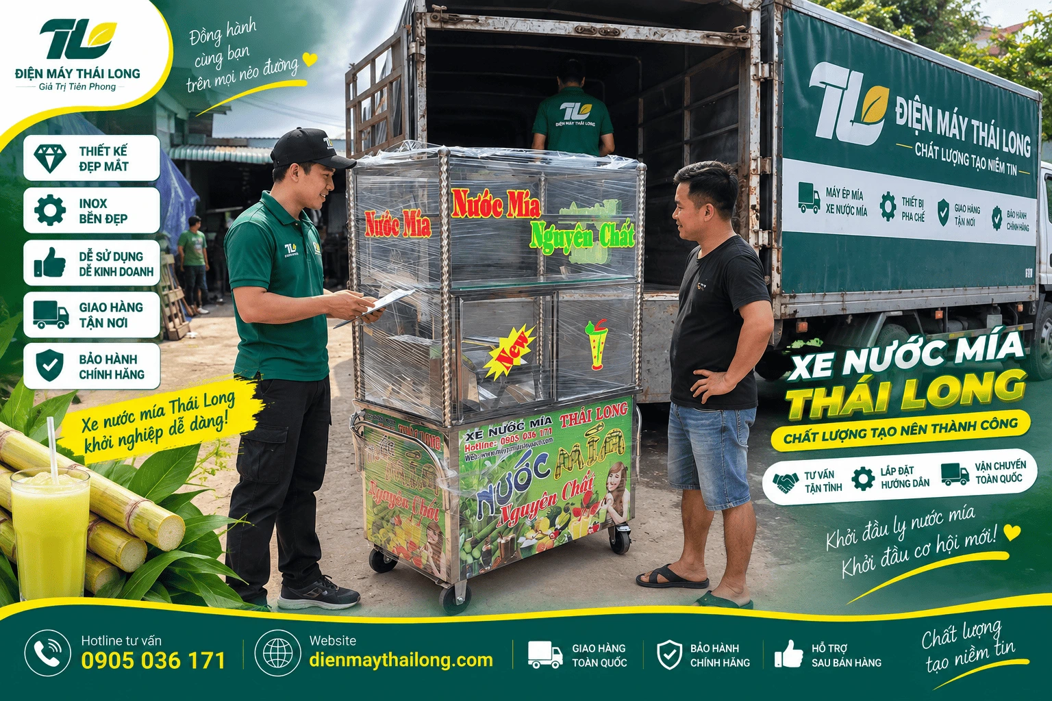 Xe tải giao xe nước mía tại TPHCM