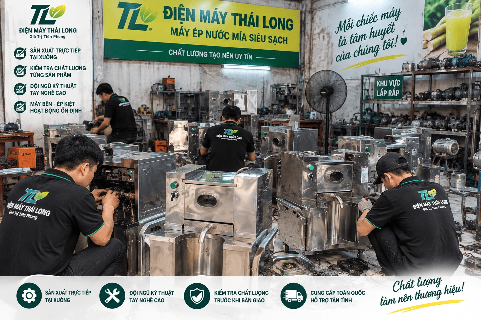 Xưởng sản xuất máy ép mía tại TPHCM