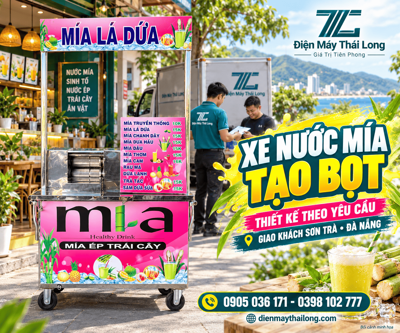 Xe nước mía tạo bọt Thái Long