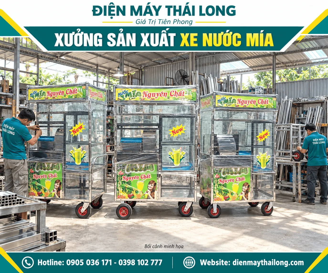 Xưởng sản xuất xe nước mía Thái Long