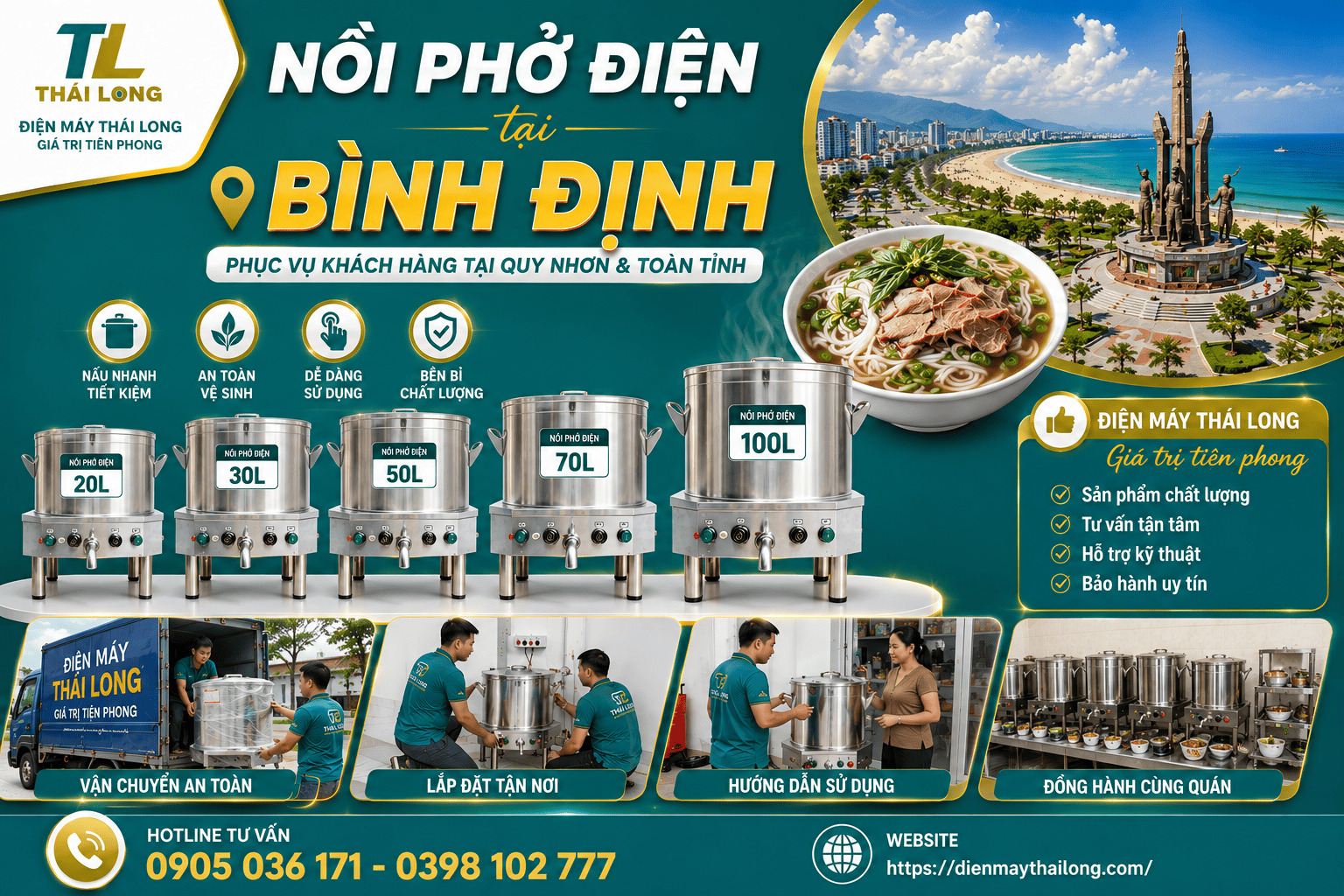 Nồi điện nấu bún phở tại Bình Định