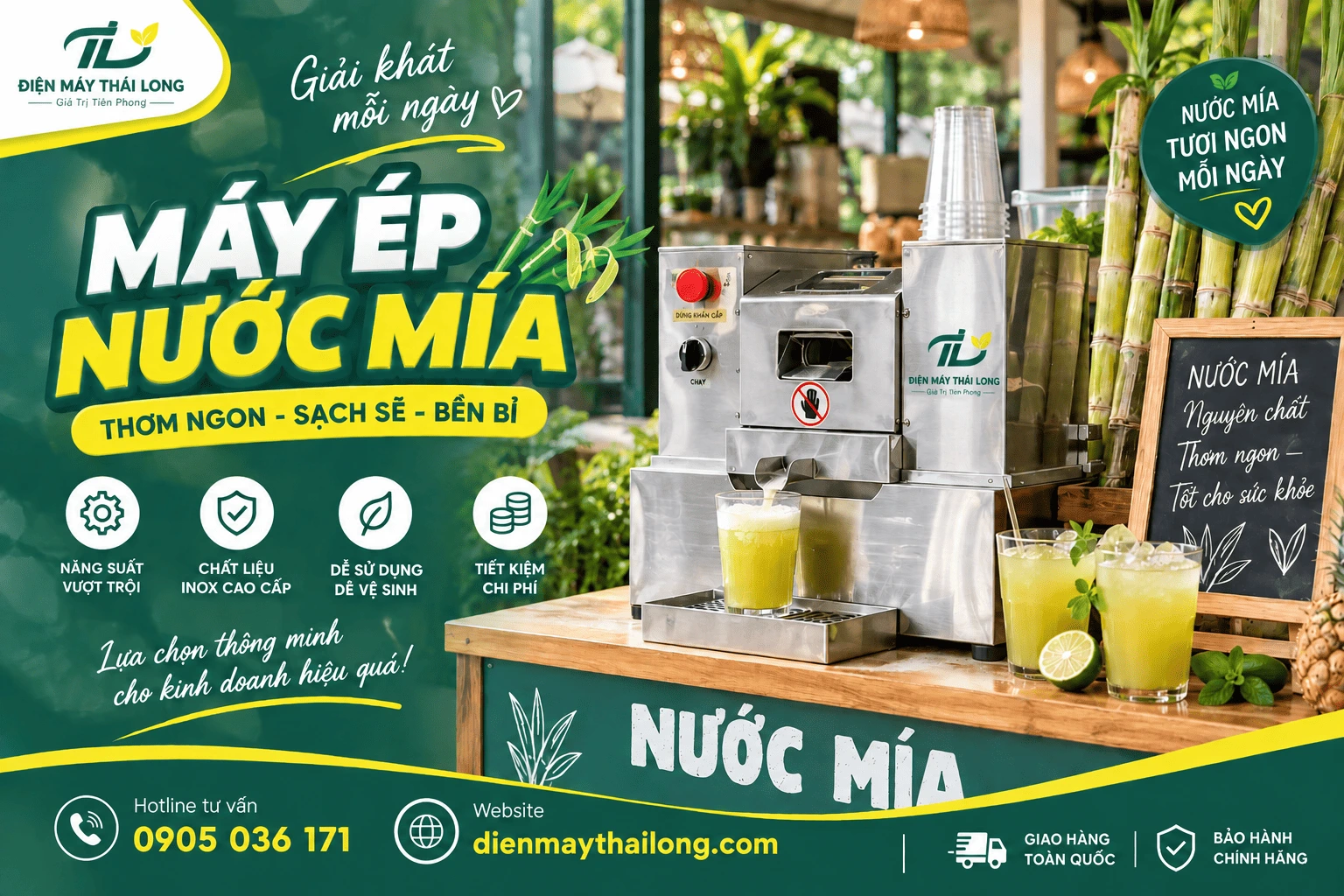 Máy ép nước mía Thái Long