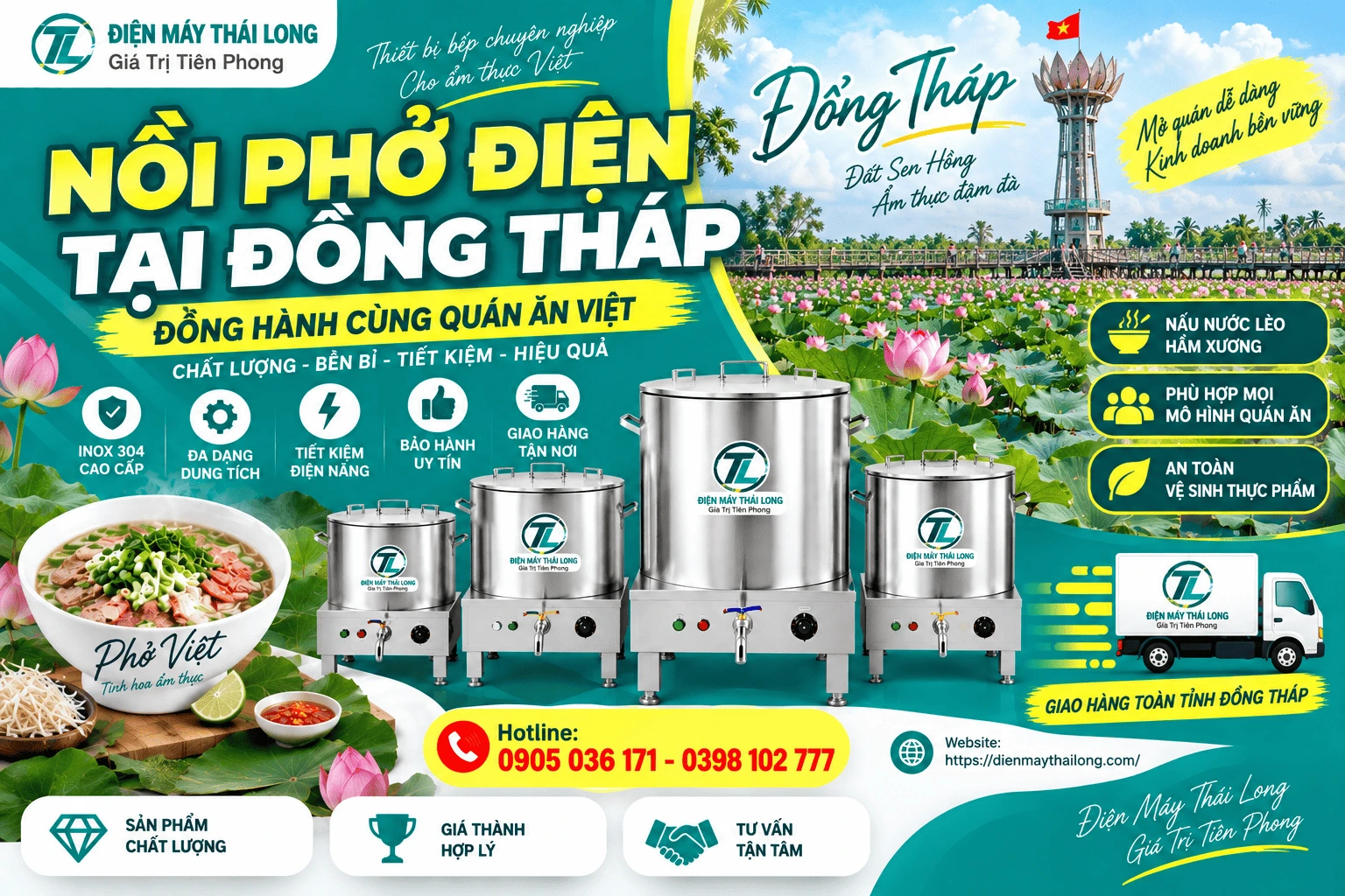 Nồi phở điện tại Đồng Tháp
