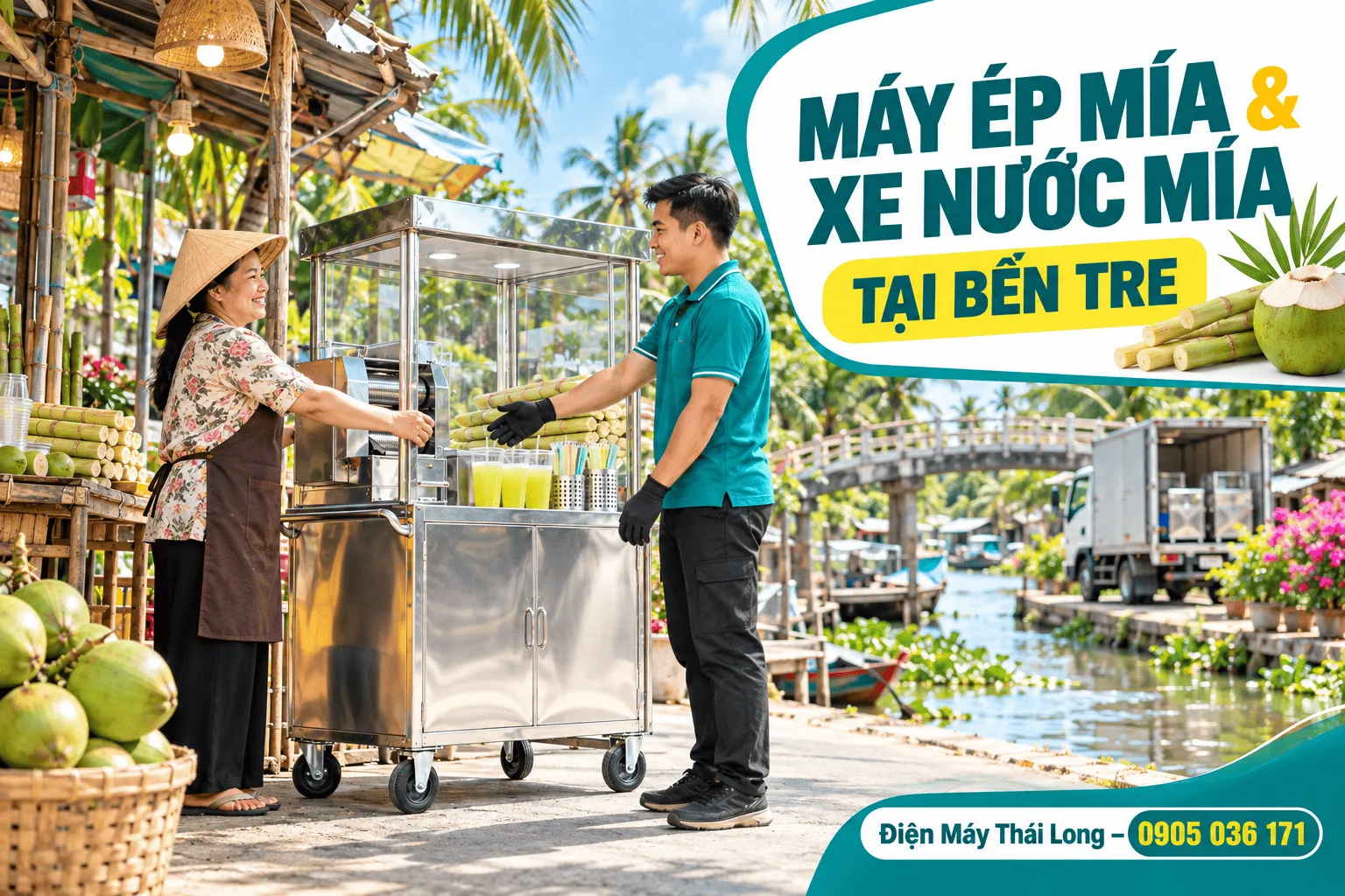 Cung cấp máy ép mía & xe nước mía tại Bến Tre