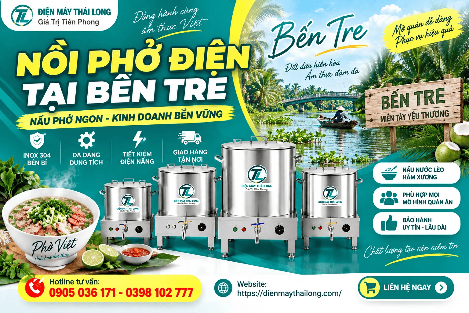 Nồi phở điện tại Bến Tre