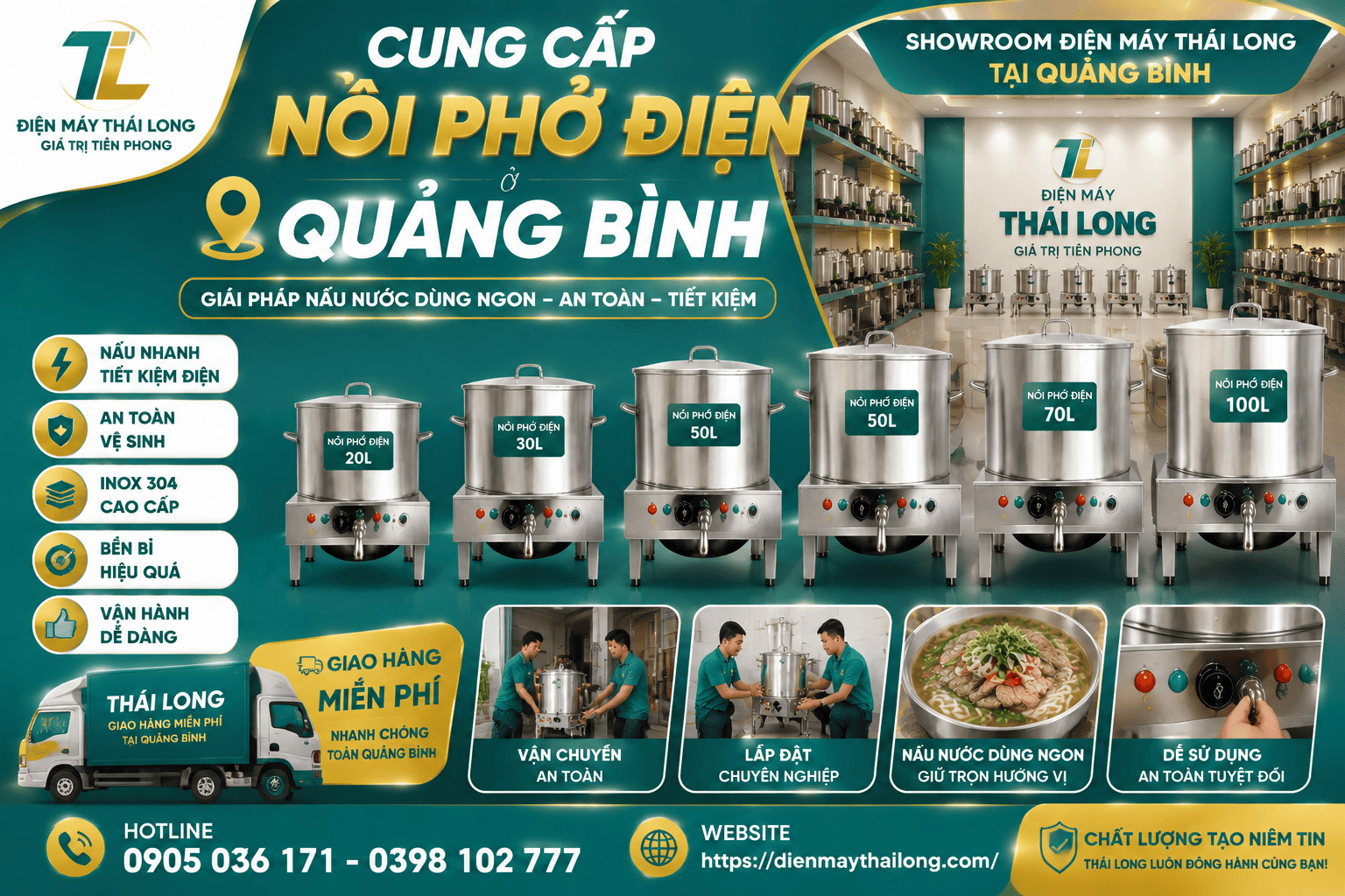 Nồi phở điện tại Quảng Bình uy tín chất lượng