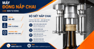 Cấu tạo bộ siết nắp chai của máy SK-40