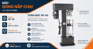 Máy siết nắp chai lọ bán tự động SK-40