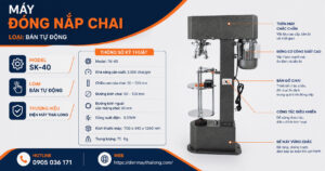 Máy đóng nắp chai lọ SK-40