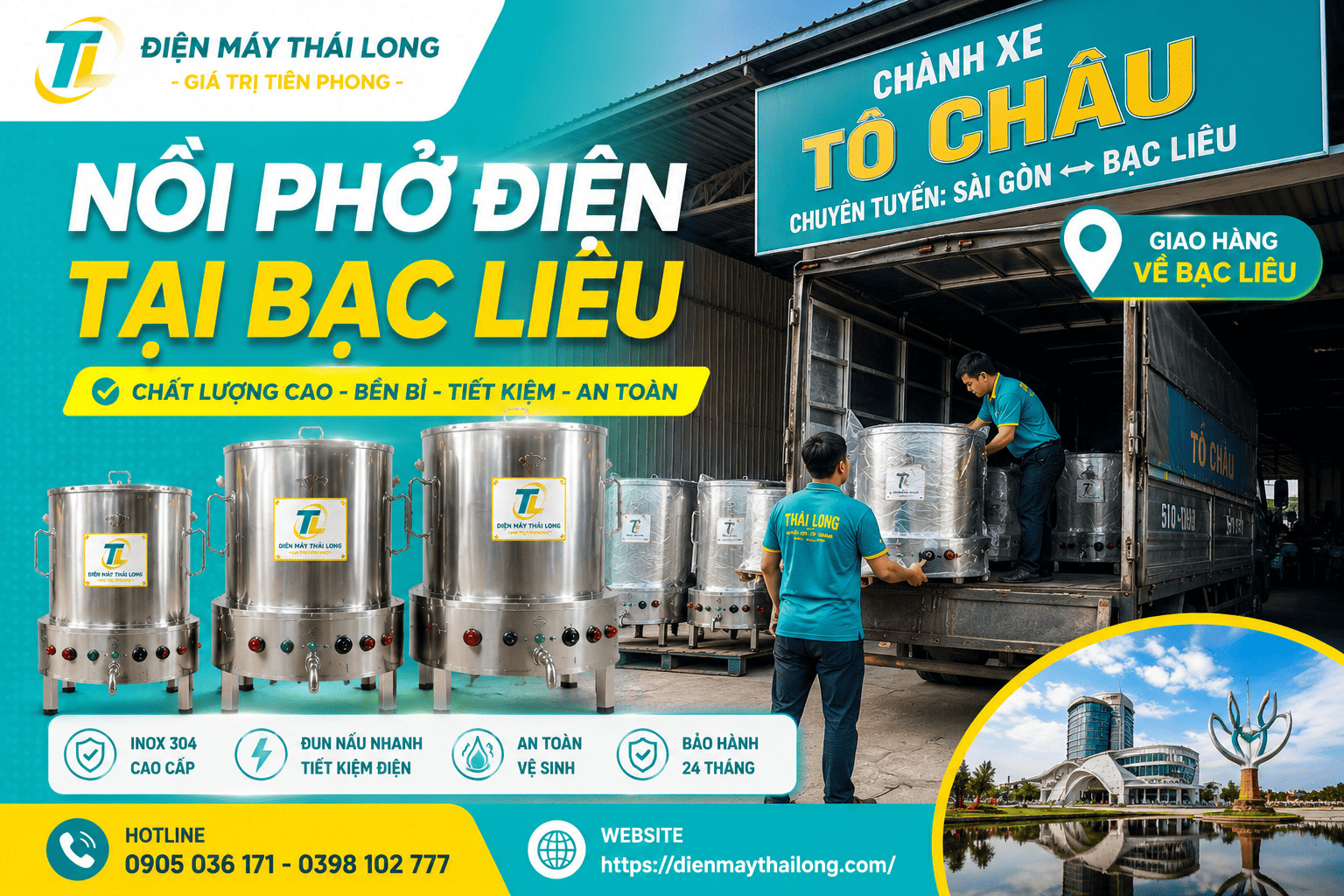 Nồi phở điện tại Bạc Liêu