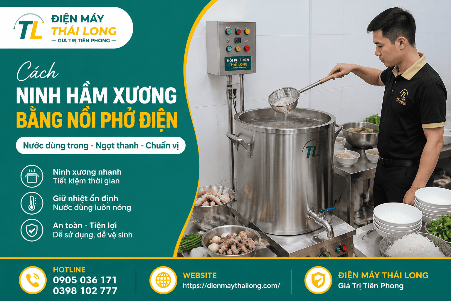 Cách ninh hầm xương bằng nồi phở điện