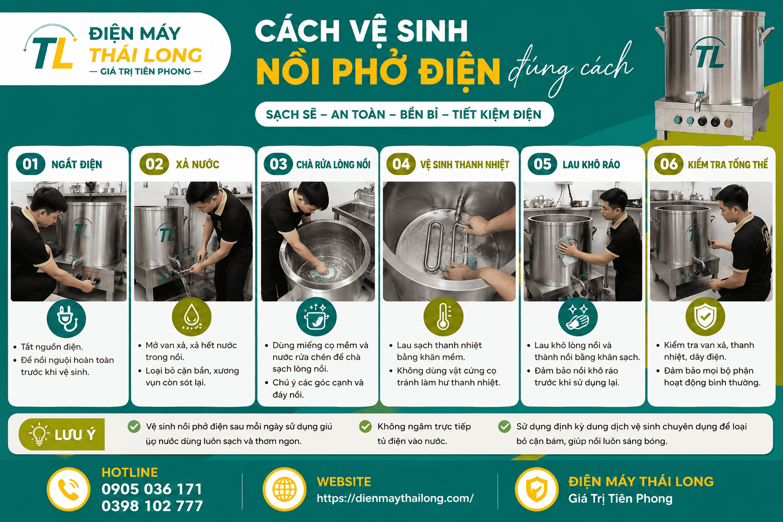 Cách vệ sinh nồi phở điện chuẩn nhất