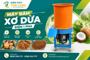 Máy băm xơ dừa 1 pha