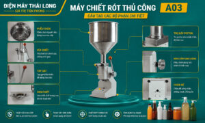 Cấu tạo của máy chiết rót thủ công A03