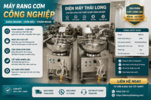 Máy rang cơm inox cao cấp