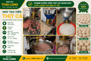 Quy trình tạo viên thịt cá bằng máy