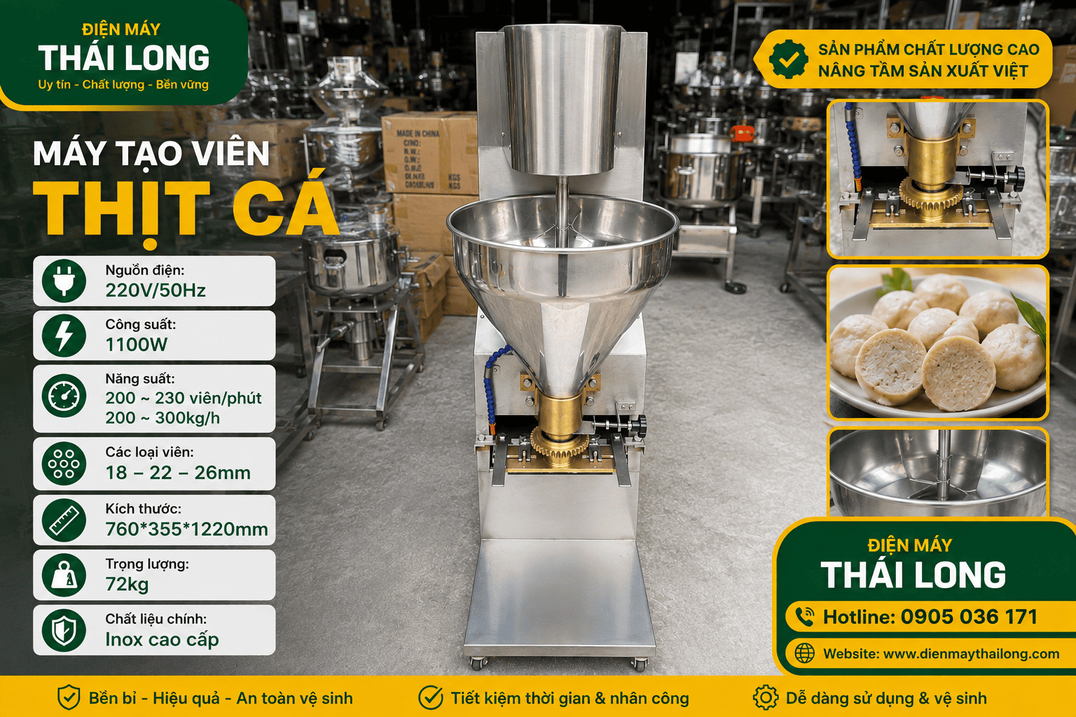 Máy tạo viên thịt cá