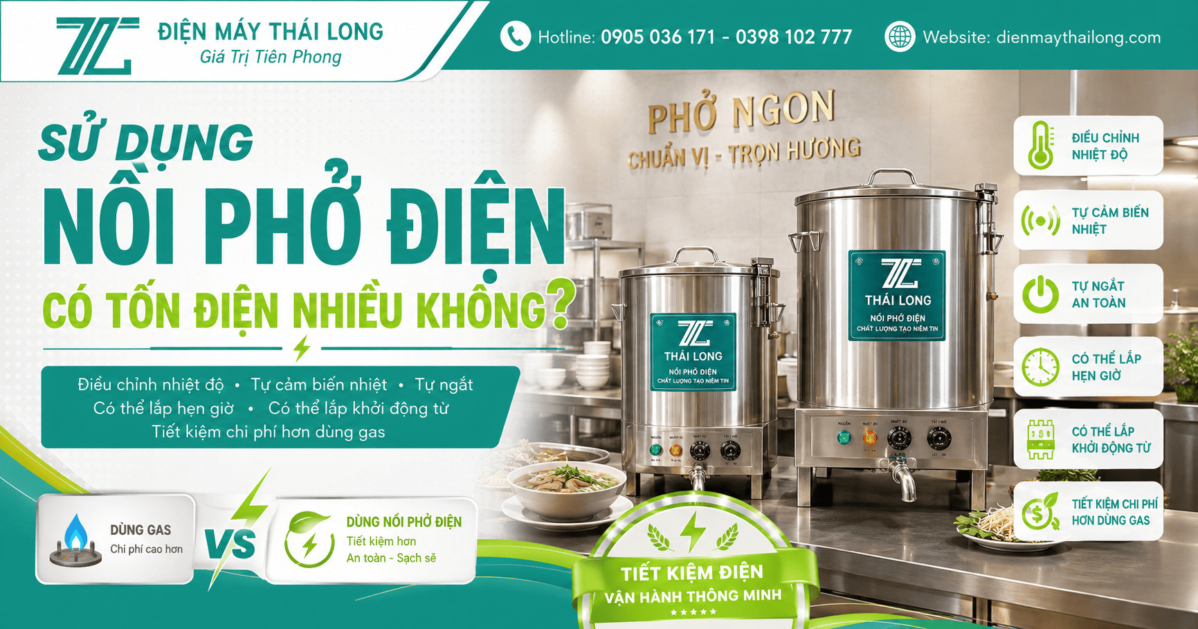 Nồi phở điện có tốn nhiều tiền điện không?
