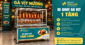 Xe quay vịt 1 tầng inox cao cấp