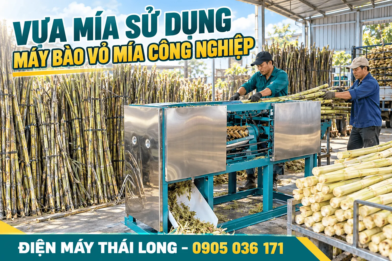 Máy bào vỏ mía công nghiệp