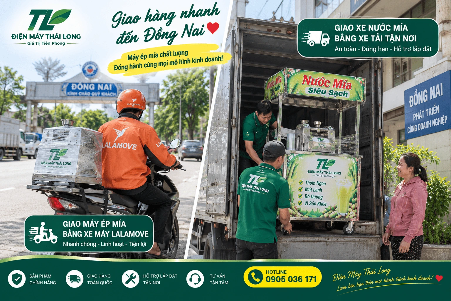 Máy ép mía & xe nước mía tại Đồng Nai
