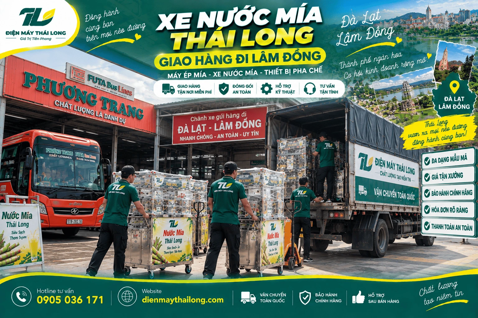 Cung cấp máy ép mía, xe nước mía Lâm Đồng