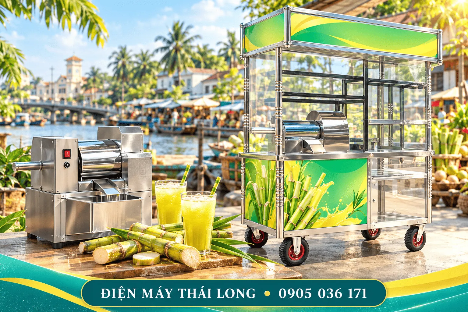 Cung cấp máy ép nước mía và xe nước mía tại Tiền Giang