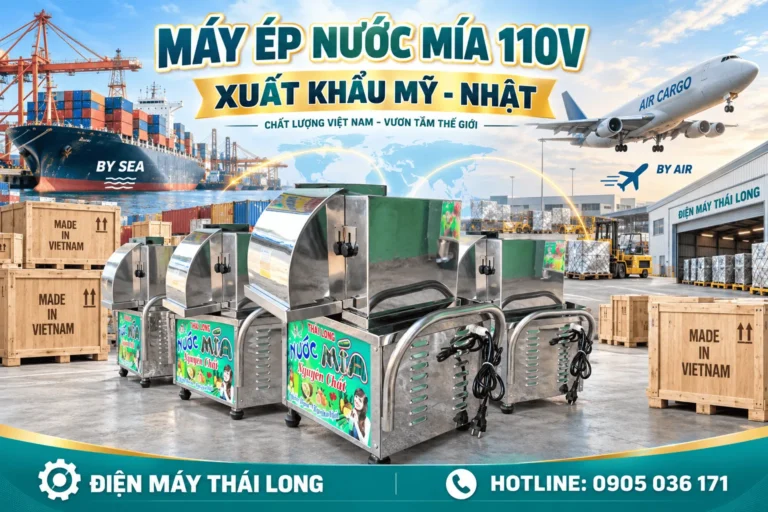 Máy Ép Nước Mía Điện 110V Gửi Đi Mỹ, Nhật