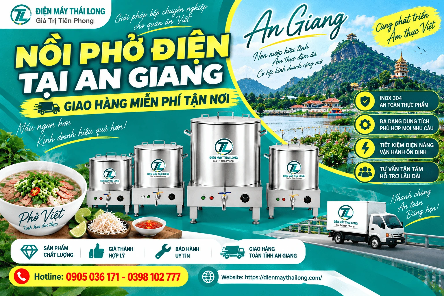 Nồi phở điện tại An Giang