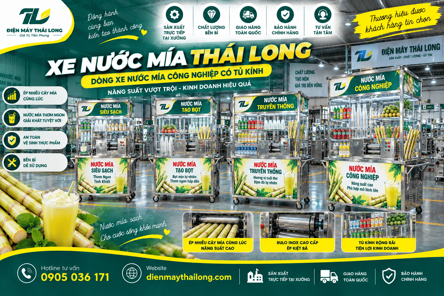 Xe nước mía công nghiệp công suất lớn