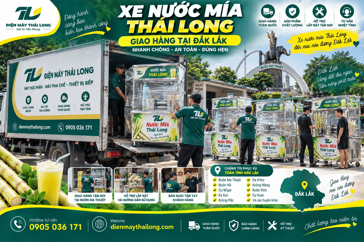 Xe nước mía tại Đắk Lắk
