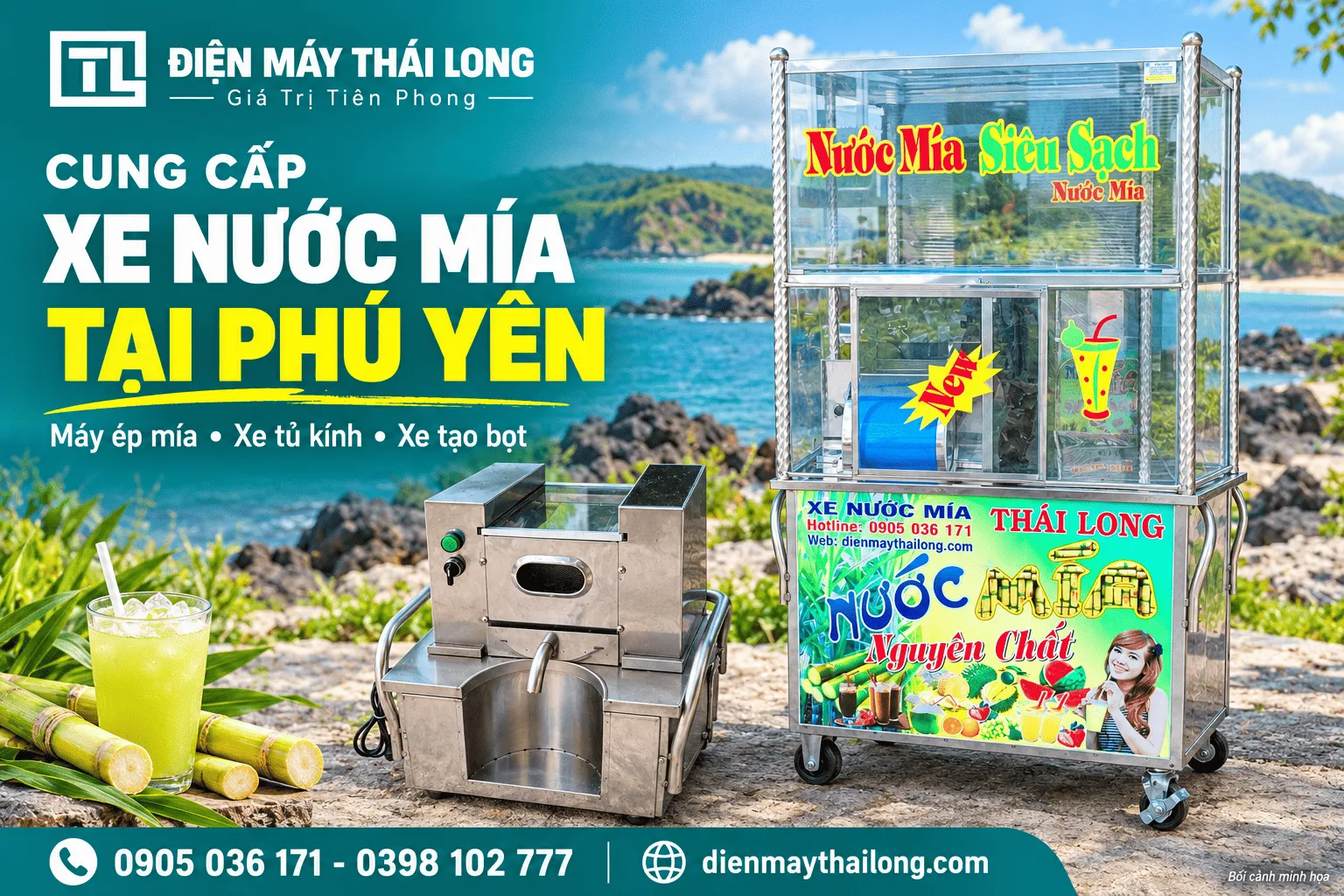 Cung cấp xe nước mía, máy ép mía tại Phú Yên